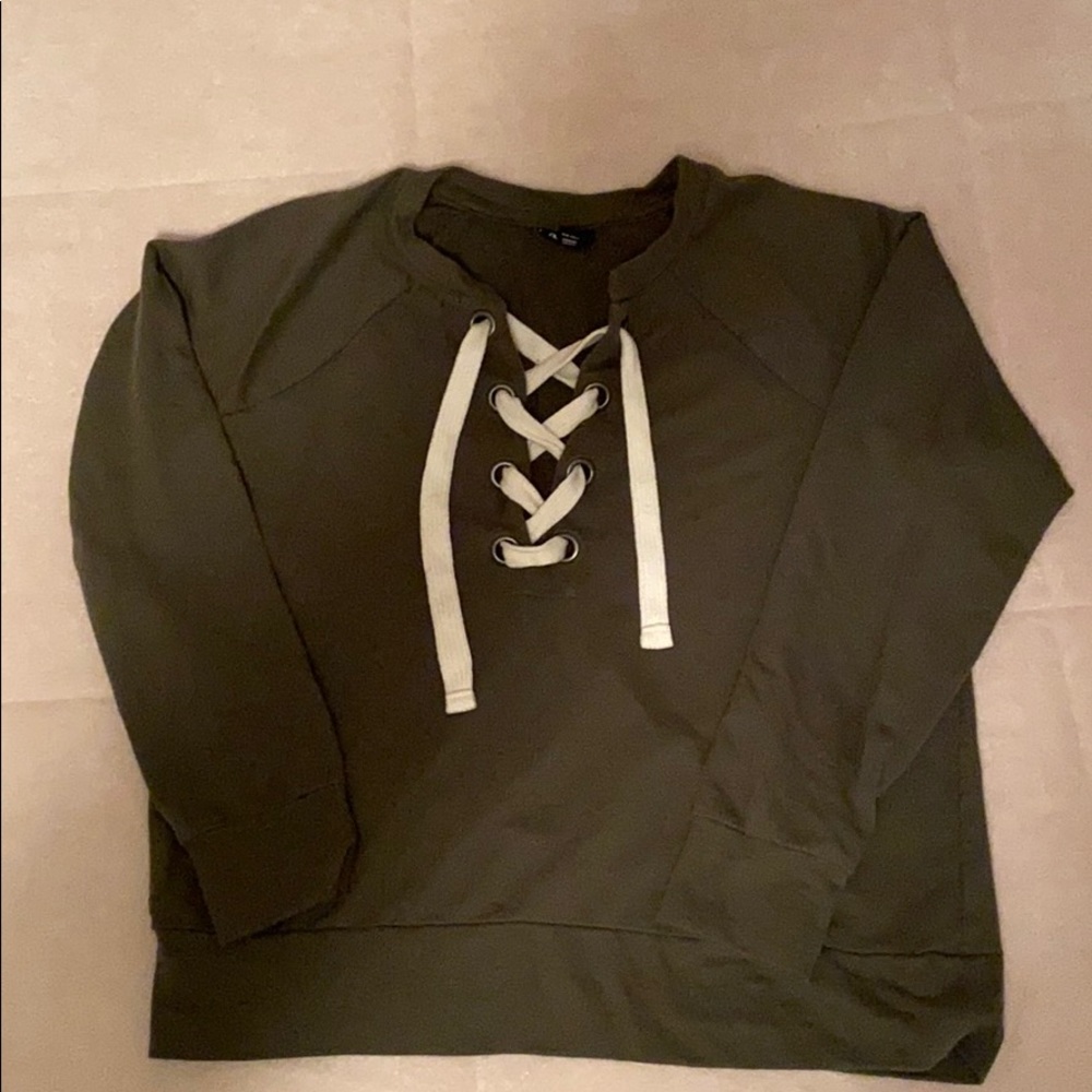 Laced up long sleeve shirt